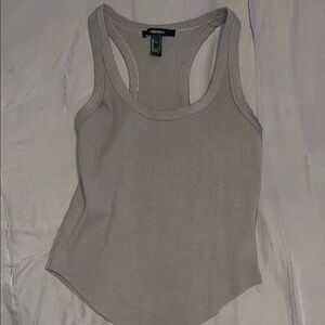 Forever 21 Light Gray Ribbed Racerback Tank